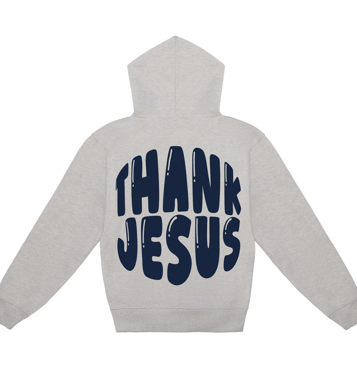 Heather Grey Printed Hoody Back